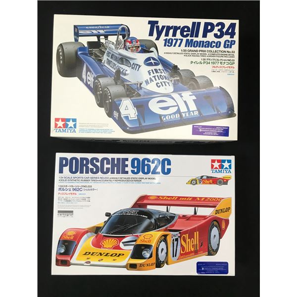 LOT OF 2 MODEL KIT RACING CARS IN ORIGINAL PACKAGING