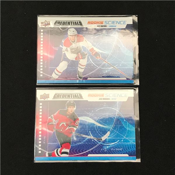 LOT OF 2 UPPER DECK CREDENTIALS ROOKIE SCIENCE HOCKEY TRADING CARDS