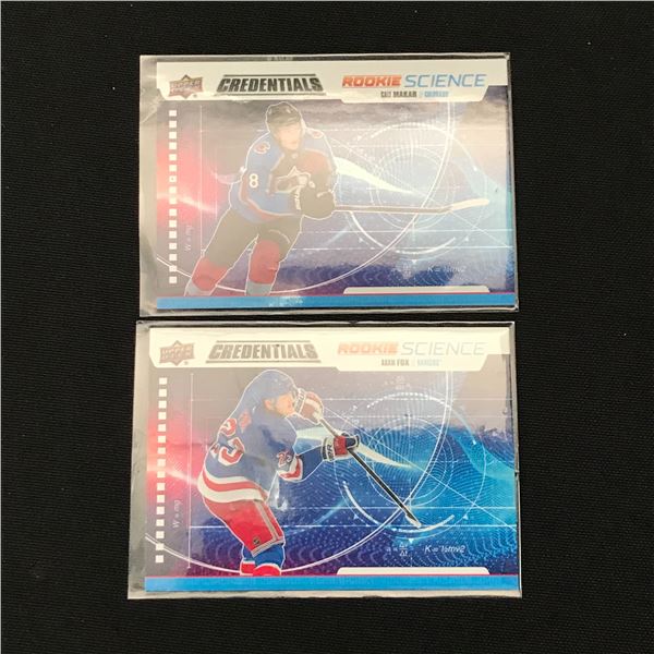 LOT OF 2 UPPER DECK CREDENTIALS ROOKIE SCIENCE HOCKEY TRADING CARDS