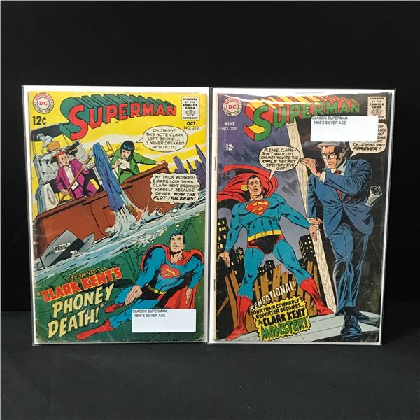 LOT OF 2 SUPERMAN COMICS #209 - #210 (1960'S) - DC COMICS