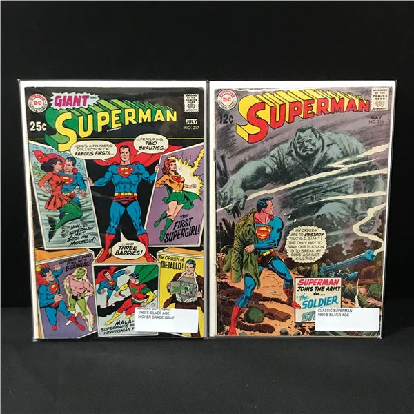 LOT OF 2 SUPERMAN COMICS #216 - #217 (1960'S) - DC COMICS