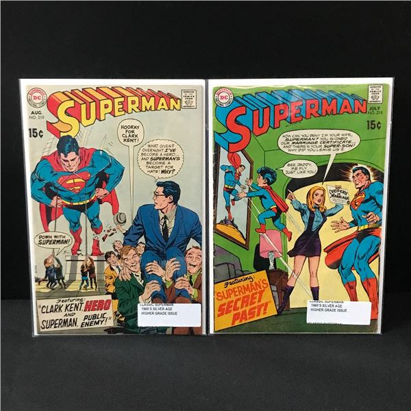 LOT OF 2 SUPERMAN COMICS #218 - #219 (1960'S) - DC COMICS