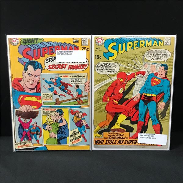LOT OF 2 SUPERMAN COMICS #220 &  #222 (1960'S) - DC COMICS
