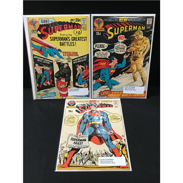 LOT OF 3 SUPERMAN COMICS #238 -  #240 (1960'S) - DC COMICS