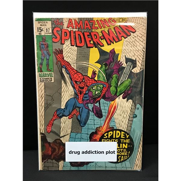 THE AMAZING SPIDERMAN #97 DRUG ADDICTION PLOT - MARVEL COMICS