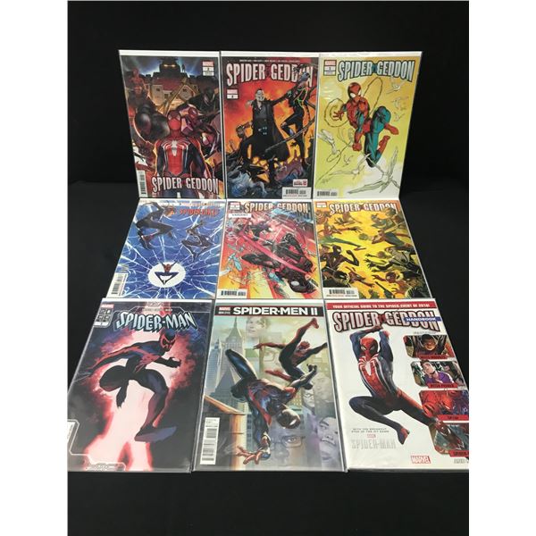 LOT OF 9 COMICS FEATURING SPIDERMAN - MARVEL COMICS