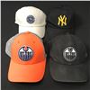 Image 1 : LOT OF 4 CAPS INCLUDING 2 EDMONTON OILERS