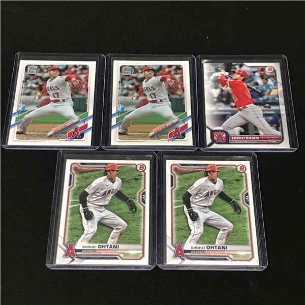 LOT OF 5 SHOHEI OHTANI BASEBALL TRADING CARDS