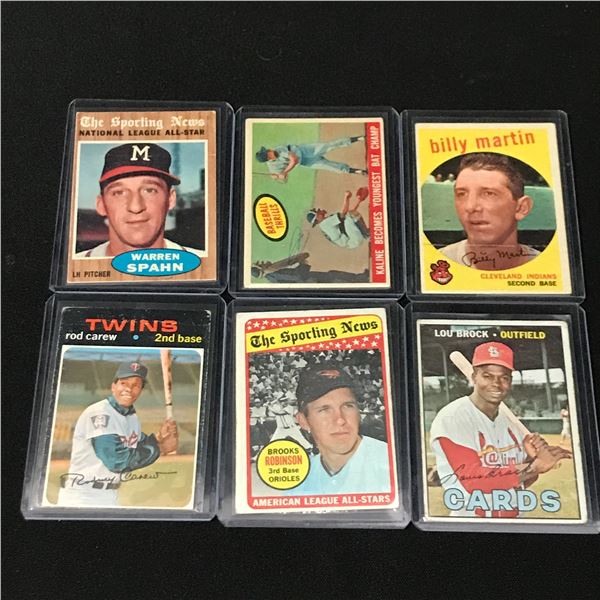 LOT OF 6 BASEBALL TRADING CARDS