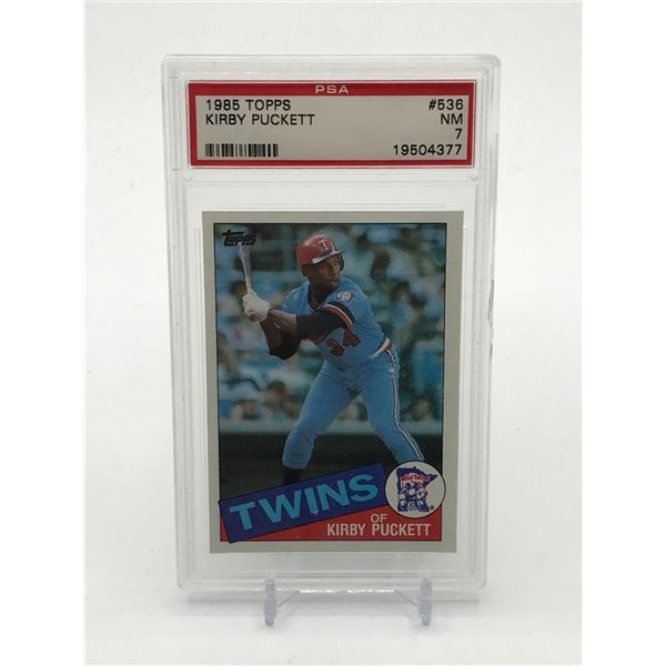 1985 TOPPS KIRBY PUCKETT TRADING CARDS - PSA GRADE 7