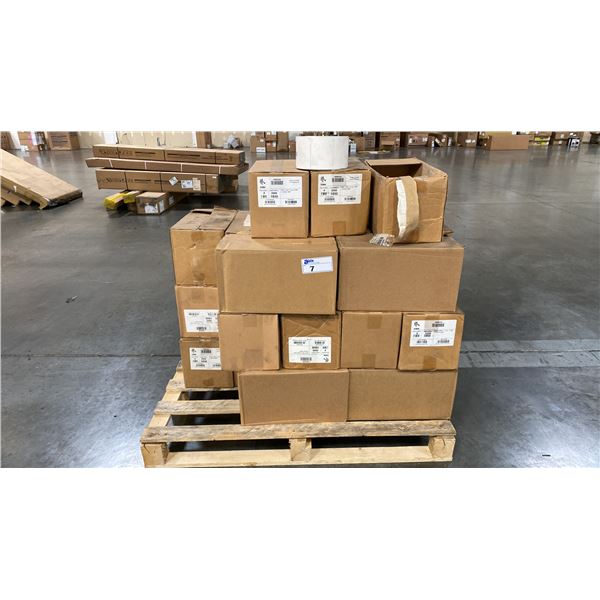 APPROX. 24 BOXES OF LABELS FOR ZEBRA PRINTER - (4) ROLLS PER BOX
