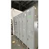 Image 2 : 2 GREY METAL LOCKER UNITS - (18) COMPARTMENTS TOTAL - APPROX. 7 1/2FT ACROSS X 6 1/2FT HIGH