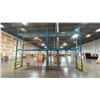 Image 1 : BLUE PALLET RACKING - (5) 16FT X 3 1/2FT UPRIGHTS 3 1/4" X 2" WITH 6" X 8" X 3/8" THICK