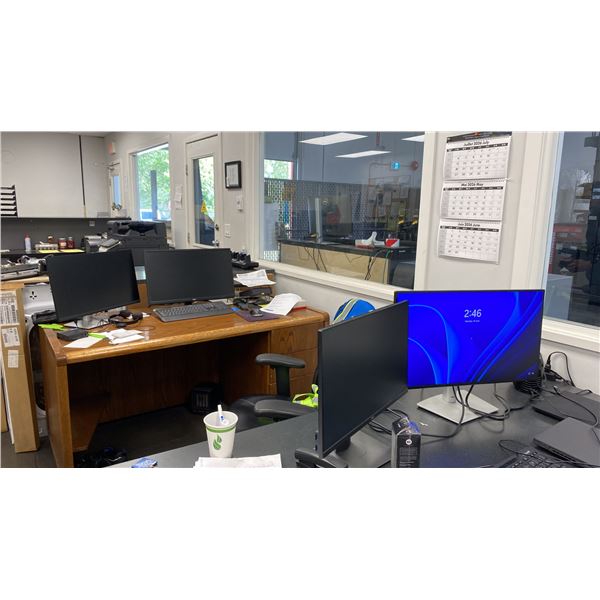 GROUP OF (9) ASSORTED COMPUTER MONITORS & (5) KEYBOARDS