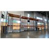 Image 1 : BLUE & ORANGE PALLET RACKING - (7) 18FT X 3 1/2FT UPRIGHTS 3 1/4" X 2" WITH 4 1/2" X 4" X 3/8"