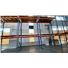 Image 3 : BLUE & ORANGE PALLET RACKING - (7) 18FT X 3 1/2FT UPRIGHTS 3 1/4" X 2" WITH 4 1/2" X 4" X 3/8"