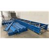 Image 2 : BLUE PALLET RACKING - (6) 22FT X 3 1/2FT UPRIGHTS 4" X 2 3/4" WITH 6" X 8" X 3/8" THICK