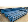 Image 4 : BLUE PALLET RACKING - (6) 22FT X 3 1/2FT UPRIGHTS 4" X 2 3/4" WITH 6" X 8" X 3/8" THICK