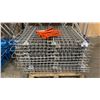 Image 3 : BLUE PALLET RACKING - (5) 22FT & (1) 24FT X 3 1/2FT UPRIGHTS 4" X 2 3/4" WITH 6" X 8" X 3/8" THICK