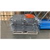 Image 4 : BLUE PALLET RACKING - (6) 22FT X 3 1/2FT UPRIGHTS 4" X 2 3/4" WITH 6" X 8" X 3/8" THICK