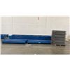 Image 1 : BLUE PALLET RACKING - (6) 22FT X 3 1/2FT UPRIGHTS 4" X 2 3/4" WITH 6" X 8" X 3/8" THICK