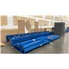 Image 1 : BLUE PALLET RACKING - (6) 22FT X 3 1/2FT UPRIGHTS 4" X 2 3/4" WITH 6" X 8" X 3/8" THICK