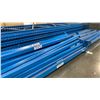 Image 2 : BLUE PALLET RACKING - (6) 22FT X 3 1/2FT UPRIGHTS 4" X 2 3/4" WITH 6" X 8" X 3/8" THICK