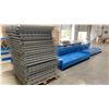 Image 2 : BLUE PALLET RACKING - (5) 22FT & (1) 24FT X 3 1/2FT UPRIGHTS 4" X 2 3/4" WITH 6" X 8" X 3/8" THICK