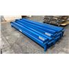Image 2 : GROUP OF (22) 8FT X 4" X 2 3/4" BLUE PALLET RACKING SIDE RAILS