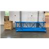 Image 1 : BLUE PALLET RACKING - (7) 16FT X 3 1/2FT UPRIGHTS 3 1/4" X 2" WITH 6" X 8" X 3/8" THICK