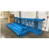 Image 2 : BLUE PALLET RACKING - (7) 16FT X 3 1/2FT UPRIGHTS 3 1/4" X 2" WITH 6" X 8" X 3/8" THICK
