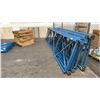 Image 3 : ASSORTED BLUE/ORANGE AND GREY PALLET RACKING - (10) ASSORTED SIZE UPRIGHTS, (39) ASSORTED