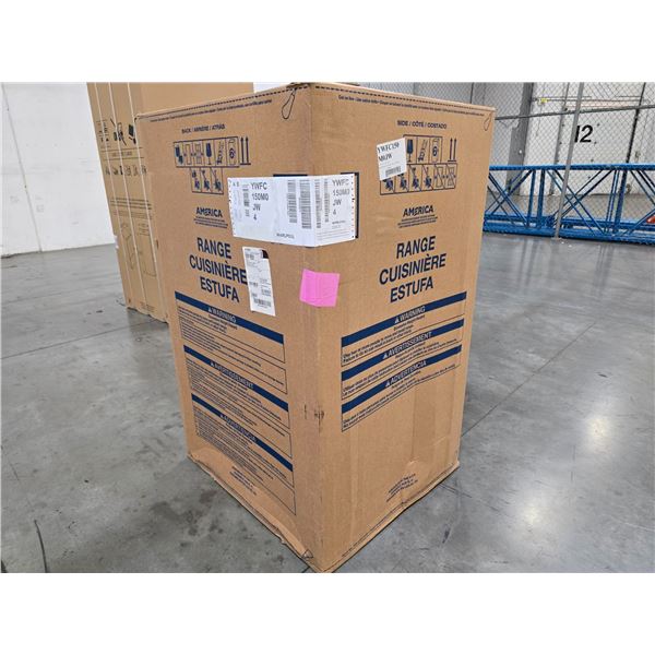 30" FREESTANDING ELECTRIC RANGE WITH KEEP WARM SETTING (YWFC150M0JW),  RETAIL PRICE 1049.00,