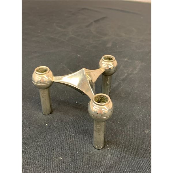 Vintage MCM Modular Candle Holder Chrome Plated