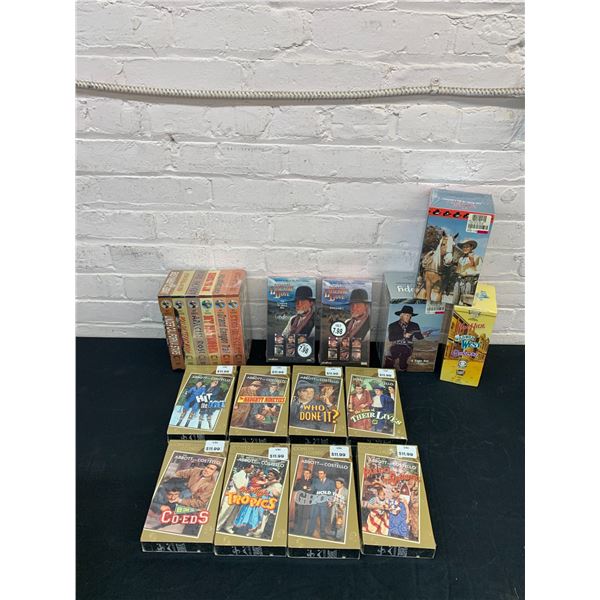 Lot of 14 SEALED VHS Tapes Movies Cowboy / Western and Comedy Abbott and Costello