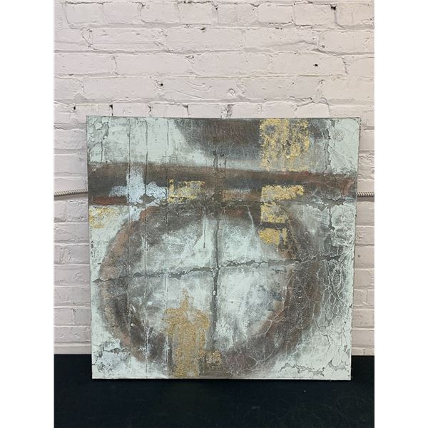 Large Mixed Media Abstract Wall Art, Original 31" x 31"