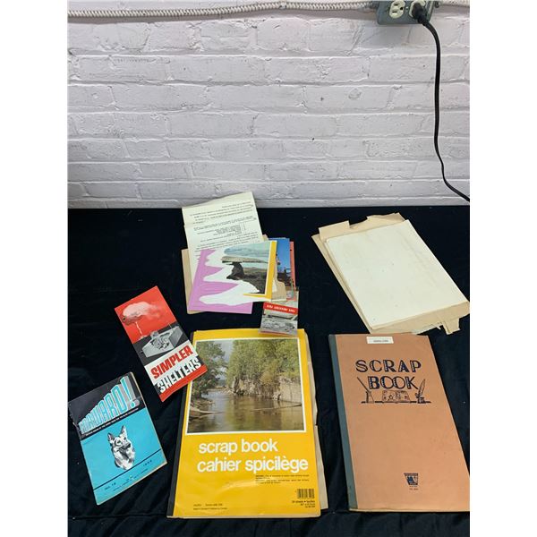 Lot of Scrapbooking Items: 1967 Pan-Am Games Boxing Book / Clippings Ephemera / Cards