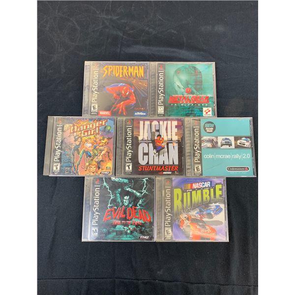 Lot of 7 Burnt Bootleg PS1 Games Jackie Chan, NASCAR, Metal Gear Solid, etc