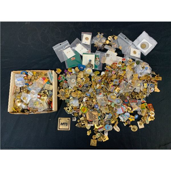 LARGE Lot of Misc Pins Advertising, Canada, etc