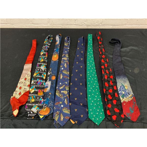 Lot of 8 Vintage Ties