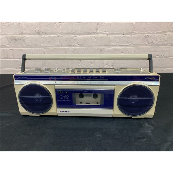Sharp QT12 Boombox Portable Stereo Radio Cassette Tape Player