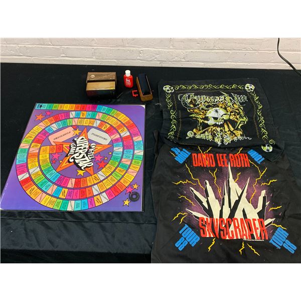 END OF THE RUN Record Cleaning Kit, Silk David Lee Roth & Cypress Hill Scarfs, Board Game Board
