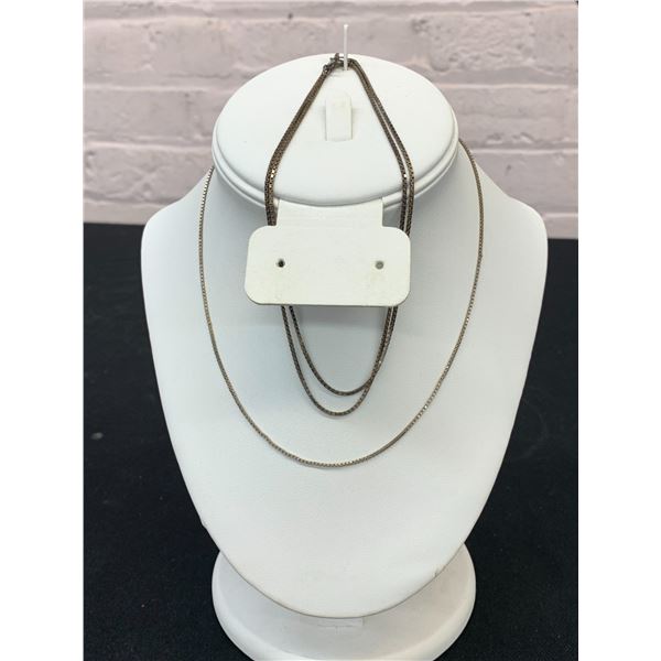 Pair of Italy 925 Stamped Necklace Chains (8 grams)