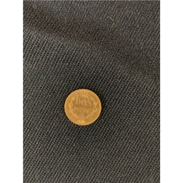 1945 Mexico Dos Pesos (2 pesos) Gold Coin