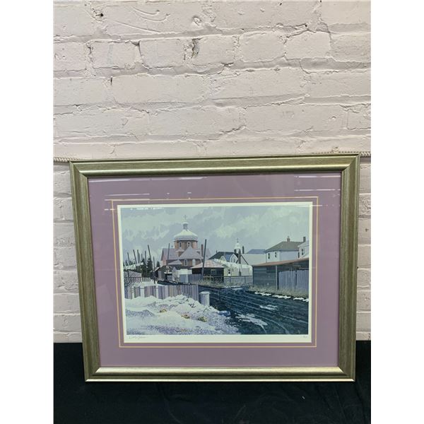 Framed Art Print "Weekday" by Dick Spooner with COA 28" x 23"