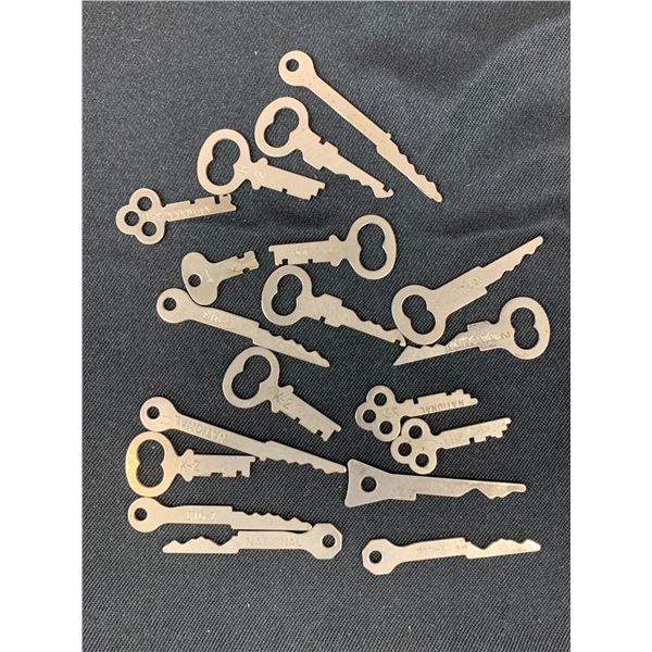 19 Vintage National Cash Register Keys