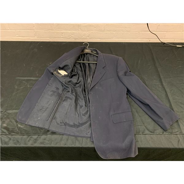Dufferin "Duff" Roblin Worn Suit Jacket w Tags Made in Canada Navy Blue MB Manitoba Premier
