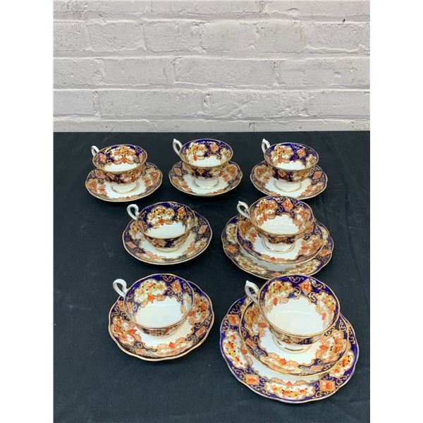 Lot of 5 "Derby" & "Heirloom" Royal Albert Tea Cups and Saucers, 2 Trios Fine Bone China England