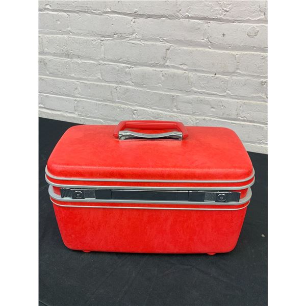 Samsonite Hard Shell Red Carry-On Travel Cosmetics Bag