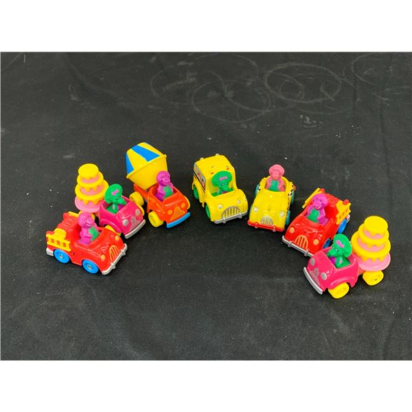Lot of 7 Barney Toy Cars 1993 Lyon Group